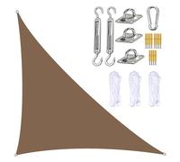 FAFAKO Triangle Sun Sail With Fastening Ropes, Premium HDPE 3x4x5m Breathable Sun Sail, 95% UV Protection For Outdoor Use, For Outdoor Use, Terrace, Balcony, Garden Egg Chair Cover(Brown,5x5x7.1m)