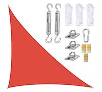 FAFAKO Triangular Sun Sail 4 X 4 X 5.7 M, Waterproof Triangle Sun Sail, Premium PES Polyester 95% UV Protection Including 3 Fastening Ropes Egg Chair Cover(Orange,3x3x4.3m)