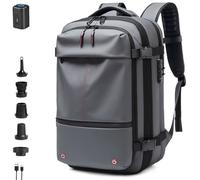 FAFAKO Vacuum Compression Backpack, 60L Backpack With Pump, Water-repellent Expandable Airback With Vacuum Compression, Anti-theft, Backpack Vacuum(Gray,Manual Press)