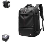 FAFAKO Vacuum Compression Backpack, 60L Backpack With Pump, Water-repellent Expandable Airback With Vacuum Compression, Anti-theft, Backpack Vacuum(Noir,Air Pump)
