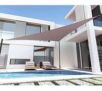 FAFAKO Waterproof Sunshade Sail 98% UV Blocking Garden Canopy With Mounting Kit And Free Rope For Outdoor Beach Pool Terrace Balcony Egg Chair Cover(Khaki,5x5x5m)