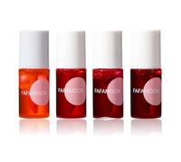 Fafamoon Long Lasting Lip Gloss - 4 Colors Fruit Juice Lip Tint Set,Mini Liquid Water Tint,Waterproof Lip Stain,Multi-Use Lip And Cheek Tint,Non-Sticky Moisturizing Lip Stain (4Colors)