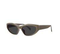 FAFBV Cateye Polarised Sunglasses Sporty Narrow UV380 | Polarised Lens,Anti Glare Cut,Slim Upswept Cut,Matte Frame,Grey Lens,Smoke Shade,Tea Frame,Sport Ready,Flatters Most Faces