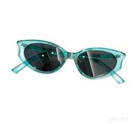FAFBV Irregular Sunglasses Womens Slim Cateye UV400 | Novelty Shape,Pointed Outer Edge,Glossy Finish,Transparent Tint,Punchy Colour Mix,Light Build,Street Look,Unisex Cut