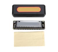 Fafeicy 10 Hole Harmonica C Key Harp for Beginners Adults with ABS Comb Phosphor Bronze Reeds Portable Mouth Organ for Learning Practice (Black)