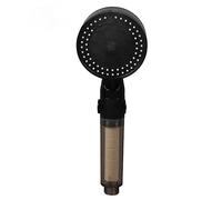 Fafeicy 10 Modes Pressurized Shower Head with Self Cleaning Silicone Nozzles for Low Water Pressure Rainfall Massage Sprayer Multifunctional ABS Handheld Showerhead 1.5M Tube Rotating Base (Black)