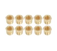 Fafeicy 10 Pcs Brass Threaded Pipe Fitting 1/2 NPT to 3/8 NPT Adapter High Pressure Hex Bushing for Water Oil Gas Plumbing