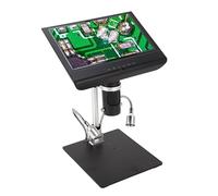 Fafeicy 10in LCD Digital Microscope 1080P, 3-200X & 13-80X Magnification, 0-4X Digital Zoom, 180° Adjustable Screen, with LED Shadowless Lights for Industrial SMD Electronics Repair