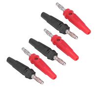 Fafeicy 10Pcs 4mm Banana Plug 4mm Banana Socket Test Plug Connectors Red Black Plated Brass with Rubber Insulation for Electronics Electrical Appliances Computers