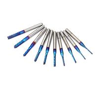 Fafeicy 10pcs Carbide Router Bits Milling Cutter End Mill CNC Engraving Bits with Ultra Fine for PCB SMT Stainless Steel Copper Hardware Processing
