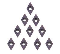 Fafeicy 10pcs DCMT0702 Carbide Inserts, High Efficiency CNC Tips for Steel and Stainless Steel Machining, 12x7x2.4mm