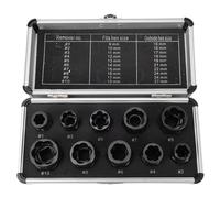 Fafeicy 10PCS Extractor Set, Crafted from Hardened 40CR Steel with Black Oxide Coating, Reverse Spiral Grooves for Exceptional Grip