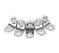 Fafeicy 10pcs Zinc Alloy Shelf Brackets, Round Corner Shape with Sucker for Glass and Wood Board Support, Plated Anti Rust, Easy Install Mounting Hardware