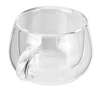 Fafeicy 150ml Double Layer Glass Cup, High Borosilicate Transparent