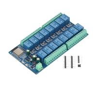 Fafeicy 16 Channel Relay Module Board for ESP32-WROOM-32E Smart Home Automation Relay Switch Board with DC5-12V Power Supply WiFi BLE Module