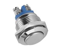 Fafeicy 16mm Metal Push Button Switch IP65 2Pin Flat Convex Head for Car Circuit Industrial Control (High head)