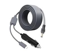 Fafeicy 2 in 1 DC Power Cable 18AWG 10FT with Type C and Cigar Lighter Adapter 100W PD Charging for Mini Dish Antenna Car Power Outdoor Use