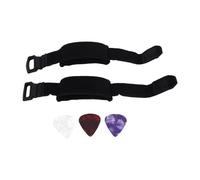 Fafeicy 2 Pack Guitar Mute Strap Set, Soft Fabric String Dampener with Rubber Clasps for Bass and Electric Guitar, Includes 3 Picks for Noise Reduction