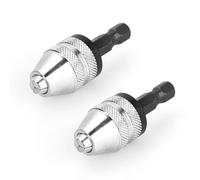 Fafeicy 2 Pcs Drill Chuck, 1/4 Inch Hex Shank Keyless Drill Bit Chuck, Convert Impact Driver to Hold Non Fast Change Bits, with Aluminum Alloy Body, for Automotive Garage Home Office