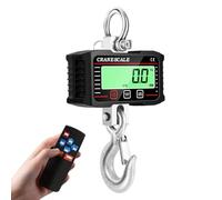 Fafeicy 2000kg Crane Scale Electronic Weighing Scale Digital Hook with Large LCD Backlit Display Remote Control for Industrial Heavy Duty Lifting Weighing (Black)