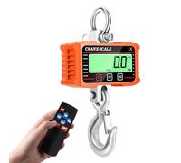 Fafeicy 2000kg Crane Scale Electronic Weighing Scale Digital Hook with Large LCD Backlit Display Remote Control for Industrial Heavy Duty Lifting Weighing (Orange)