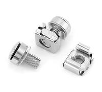 Fafeicy 20Pcs Set Network Cabinet Cage Nut Captive Nut Burmutter Rack Screws and Cage Assortment Kit M6*16 with Nickle Plated Iron, Fast and Convenient to Install, Best (M5*16(20PCS))