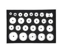 Fafeicy 25Pcs Watch Press Die Kit Aluminum Watch Pressing Die Set with Flat Round Type for Repair Maintenance