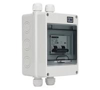 Fafeicy 2P 80A DC Circuit Breaker DC Disconnect Switch Isolator Switch Protection 1000V DIN Rail Mount IP65 with Transparent Cover for Solar PV System
