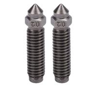 Fafeicy 2PCS 0.2MM Hardened Steel 3D Printer Nozzle Fit for Carbon High Temperature High Nozzle with Full Metal Design for PLA ABS TPU PETG PP PA PC PEEK Printing