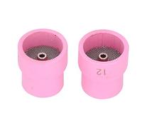 Fafeicy 2pcs Ceramic TIG Welding Cup, Lightweight Easy Installation with WP-9/17/18/20/25/26 Series for Welding Torch, Porcelain Mouth Diameter: 23.5mm and 27.5mm, Replacement Parts, (Pink)