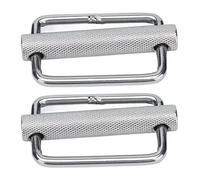 Fafeicy 2Pcs Slide Buckle, 50mm/1.97in 316 Stainless Steel Rectangle Adjustable Knurled Roller Belt Buckles for Buckle Straps, Dog Collars, Nylon Webbing, Camping Belts