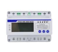 Fafeicy 3 Phase 4 Wire Energy Meter, DIN Rail Mount Backlit LCD Display with MODBUS RTU Protocol, for Residential Commercial Industrial Power Monitoring