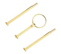 Fafeicy 3-Tier Cake Stand Holder Cake Fitting Set Plate Stand Handle Zinc Alloy Cupcake Fruit Tray with Accessories Anniversary Daily Use (Round three-layer gold)