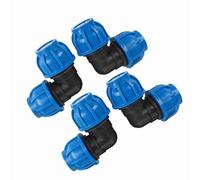 Fafeicy 32mm to 32mm Elbow Connector, PE Plastic Water Pipe Fitting Adapter for PPR PE PVC Pipes, 4Pcs Pack with Compression Connection for MDPE Water Mains