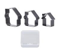 Fafeicy 3PCS High Precision Alloy Steel Leather Cutting Dies Set 3 Size Quick Neat Cuts Die Cutter for Professional Leather Crafters House Shaped