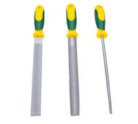 Fafeicy 3PCS Wood File Set Flat Round Half Round Carbon Steel, Ergonomic Rubber Handles Heat Treated