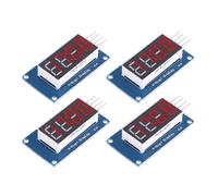 Fafeicy 4 Digit LED Display Module, TM1637 Drive Chip with 8 Segment Display, 4 Red LED Digital Tubes with Gray Scale Adjustment, for Projects