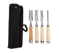 Fafeicy 4 Pcs Wood Chisel Set 10 20 24 32mm CR V Steel Bevel Blades Woodworking Tools for Carpentry Joinery By Professionals with Wooden Handles
