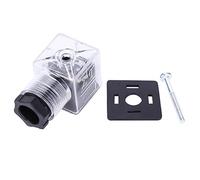 Fafeicy 5 Pcs Hydraulic Solenoid Plug AC Solenoid Valve Connector with Indicator Lamp Transparent IP65 Water Proof Industrial Electrical Connectors