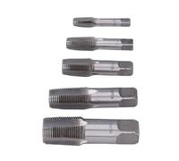 Fafeicy 5 Pcs NPT Pipe Tap Set, Carbon Steel, Accurate Threading Tool for Plumbing, Mechanics, DIYers, Sizes 3/4 to 1/8 Inch