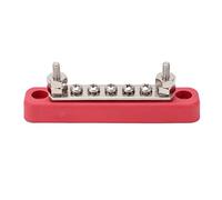 Fafeicy 5 Terminal Power Distribution Block 5 Post Bus Bar Way Busbar 48VDC 100A High Current Plated Brass with Nylon Base for Marine Automotive RV Boat Circuit Modification