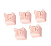Fafeicy 50Pcs Pink Favor Boxes, Iridescent Paper Candy Box for Party Wedding Baby Shower Decorations