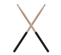 Fafeicy 5A Anti Slip Drumstick, Maple Wood Drumsticks with Anti Slip Sleeve Wrapped Handle, 1 Pair for Drum Set Accessories, Smooth Surface, Triangular Tip, Small Point of Contacts (Black)