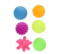 Fafeicy 6 Pcs Textured Multi Ball Set, Sensory Bath Toy Balls for Babies with Small Holes Design Bright Colors ABS Material