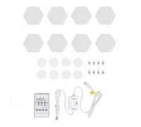 Fafeicy 8 Set Hexagon LED Light RGB Hex Wall Panel 16 Million Colors Smart APP Voice Control Music Sync for Gaming Room Bedroom Decor