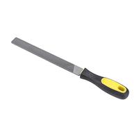 Fafeicy 8in Steel File with Handle, T12 Carbon Tool Steel Vane/Wing, Ergonomic Design, Ideal for Metal Wood Plastic Shaping in Garages Workshops (8-inch Thick Teeth Flat File with Handle)