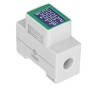 Fafeicy AC DIN Rail Meter Digital Voltmeter Ammeter Power Energy Monitor Multimeter Tester for AC 50-300V 100A with High Accuracy LCD Display Industrial Home Use