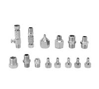 Fafeicy Airbrush Fittings Stainless Steel Adapters Connectors Kit for Air Compressor Airbrush Painting 14PCS