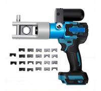 Fafeicy Battery Powered Hydraulic Lug Crimping Tool Portable Wire Terminal Crimper Kit with 12 Dies for Copper Aluminum Cable Blue