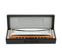 Fafeicy Blues Harmonica 10 Holes Stainless Steel Mouthorgan Bb Key for Beginners and Professionals with User Manual and Harmonica Cloth Bag (Orange)